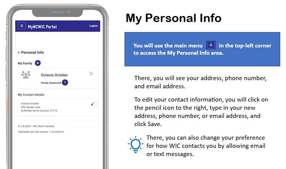 Personal info english